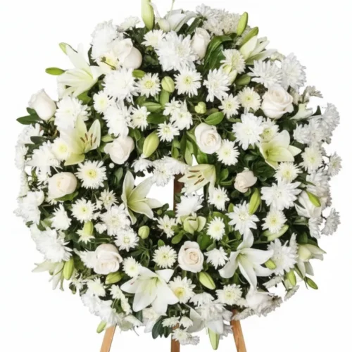 CORONA DE LILIUM Y ROSAS