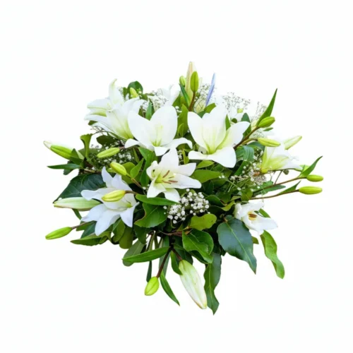Cubre Urna de Lilium Blanco