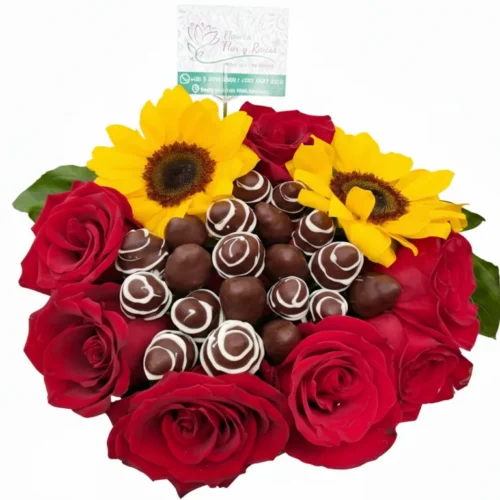 DekoFruta Rosas con Girasoles